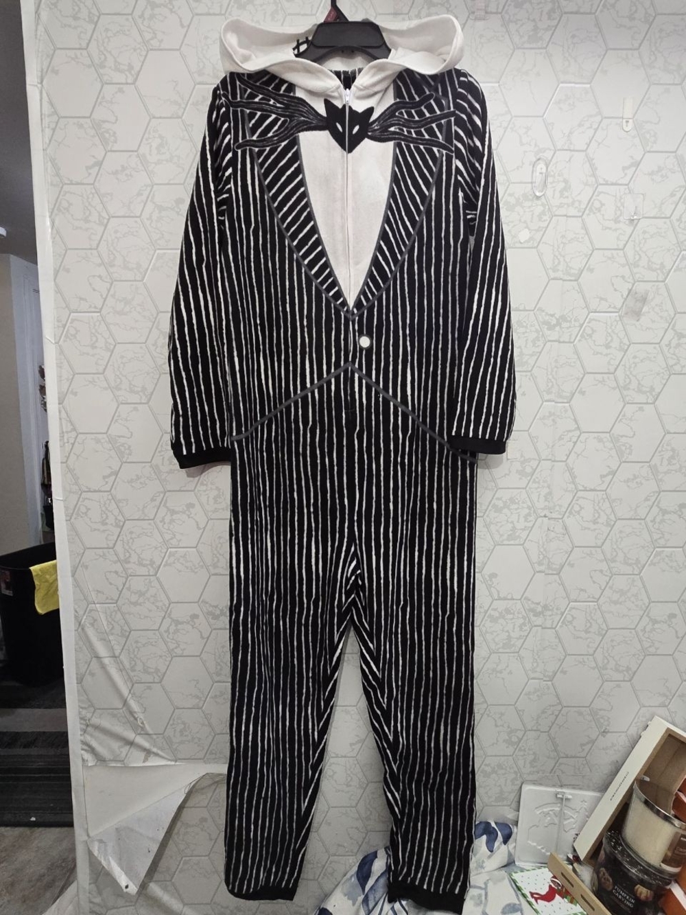 Nwt Disney Men's Nightmare Before Christmas Skellington Union Suit Pajamas Sz S